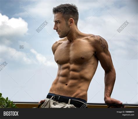 shirtless man